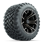 GTW® Spyder Matte Black/Bronze 12 in Wheels with 22X11-R12 Nomad Steel Belt Radial All-Terrain Tires – Full Set