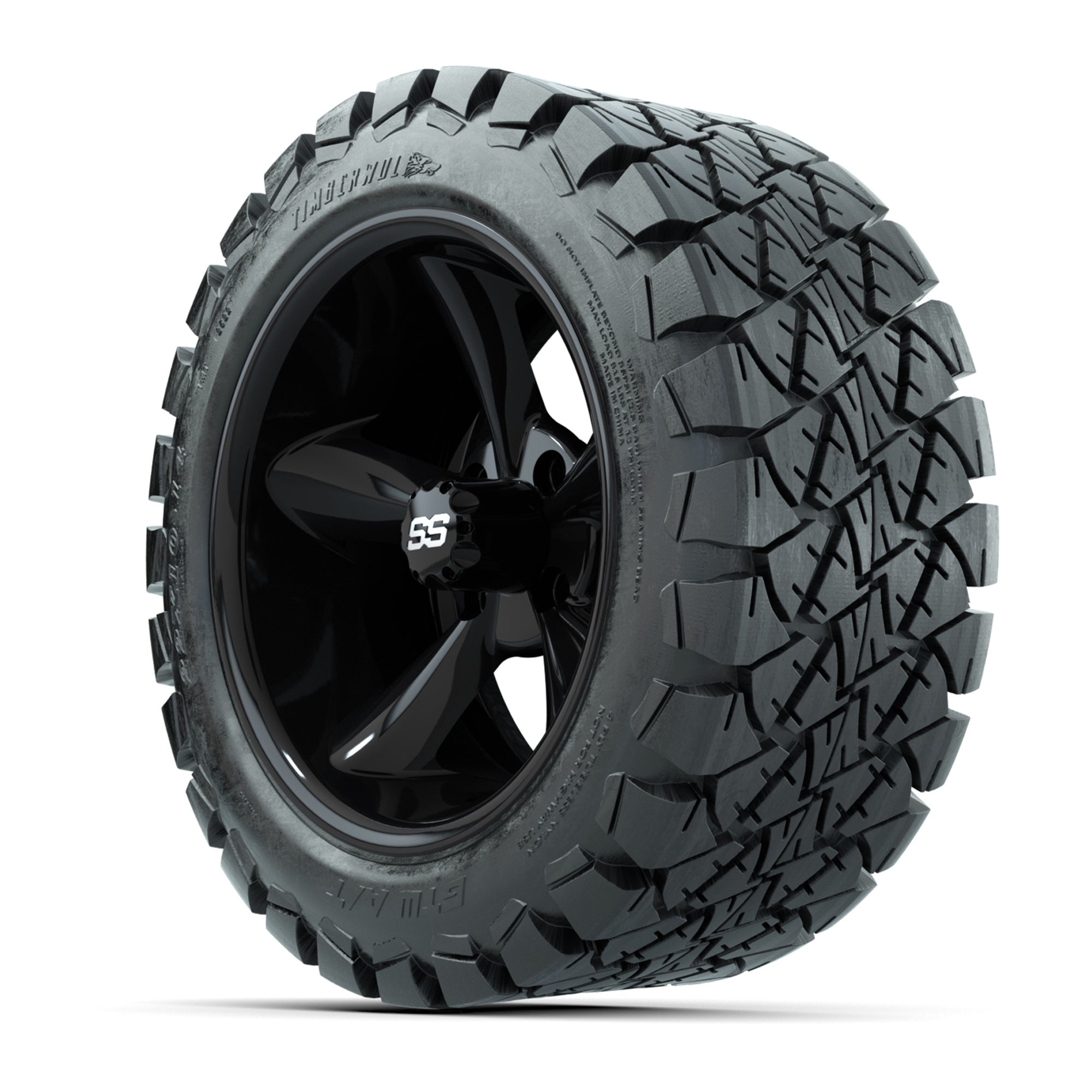 Set of (4) 14 in GTW Godfather Wheels with 22x10-14 GTW Timb - 3/4 view