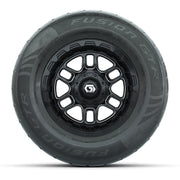 GTW® Titan Black/Machined 12 in Wheels with 255/55-R12 Fusion GTR Steel Belt Radial Street Tires – Full Set