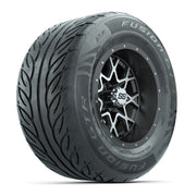 GTW® Vortex 2 Matte Gray/Machined 12 in Wheels with 255/55-R12 Fusion GTR Steel Belt Radial Street Tires – Full Set
