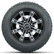 GTW 10 inch Tempest machined black wheels with Mamba street tires - Set of Four