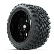 GTW Viper Gloss Black 15 in Wheels with 23X10-R15 Nomad Steel Belted Radial All-Terrain Tires – Full Set