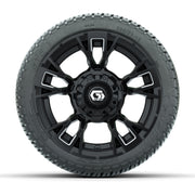 GTW® Vandal Matte Black/Machined 12 in Wheels with 205/30-12 Fusion Street Tires – Full Set