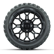 Set of (4) 15″ GTW Bravo Matte Black Wheels with 23x10-R15 Nomad All-Terrain Tires