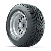 Set of 4 GTW Medusa Silver and Machined Wheels with Fusion Street Tires - 10 Inch