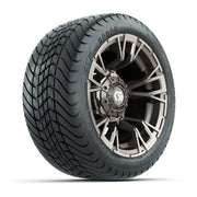 GTW® Vandal Satin Bronze/Machined 12 in Wheels with 215/35-12 Mamba Street Tires – Full Set