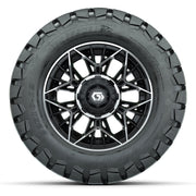 GTW® Stellar Black/Machined 12 in Wheels with 22X10-12 Timberwolf All-Terrain Tires – Full Set