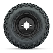 Set of (4) 10 in Black Steel Offset Wheels with 20x10-10 Predator All Terrain Tires