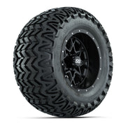 GTW® Vortex 2 Matte Black 12 in Wheels with 23X10.5-12 Predator All-Terrain Tires – Full Set