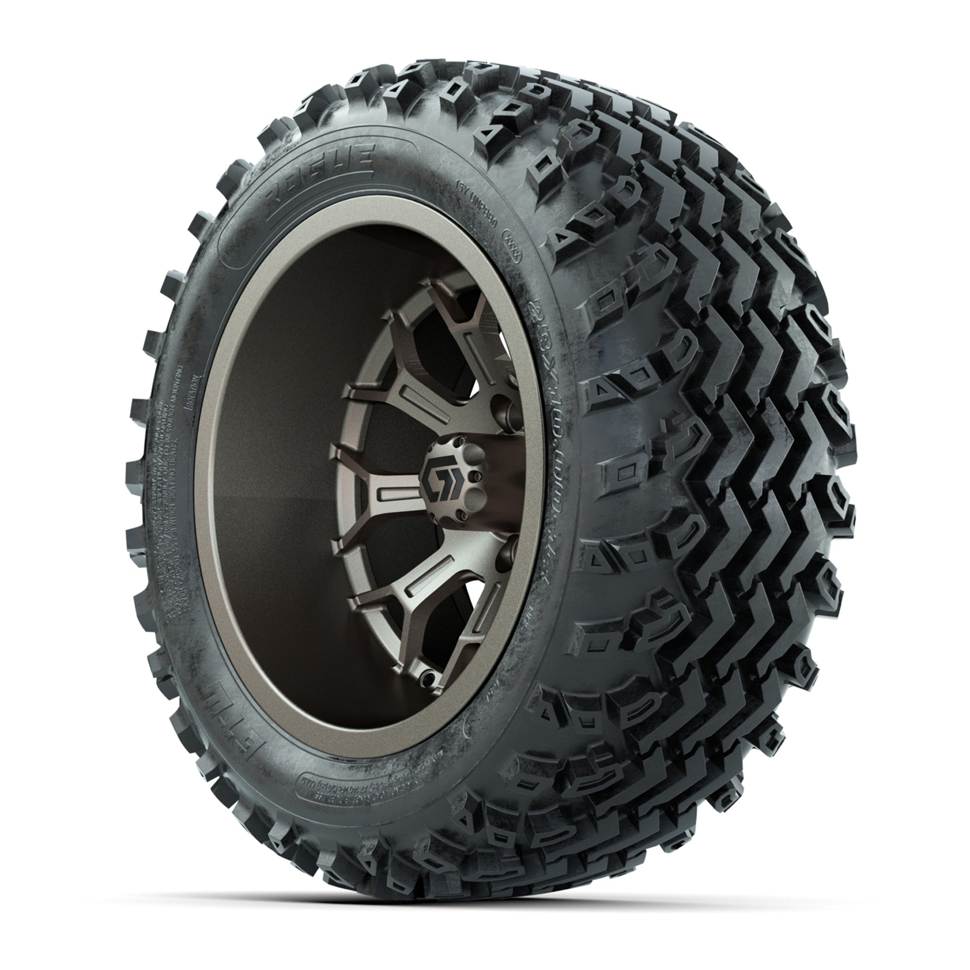 GTW Assault Matte Bronze 14 in Wheels with 23X10-R14 Rogue All-Terrain Tires – Full Set