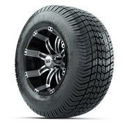 GTW® Tempest Black/Machined 12 in Wheels with 255/50-12 Excel Classic Street Tires – Full Set
