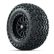 Set of (4) 12 in GTW® Helix Machined & Black Wheels with 23x10.5-12 Predator All-Terrain Tires