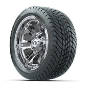 GTW® Shogun Chrome 12 in Wheels with 215/35-12 Mamba Street Tires – Full Set