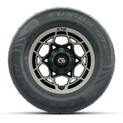GTW® Nexus Black with Bronze Face 12 in Wheels with 255/55-R12 Fusion GTR Steel Belt Radial Street Tires – Full Set