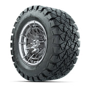 GTW® Boost Chrome 12 in Wheels with 22x10-12 Timberwolf All-Terrain Tires – Full Set