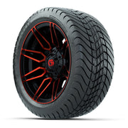 GTW® Stealth Black/Red 12 in Wheels with 215/35-12 Mamba Street Tires – Full Set