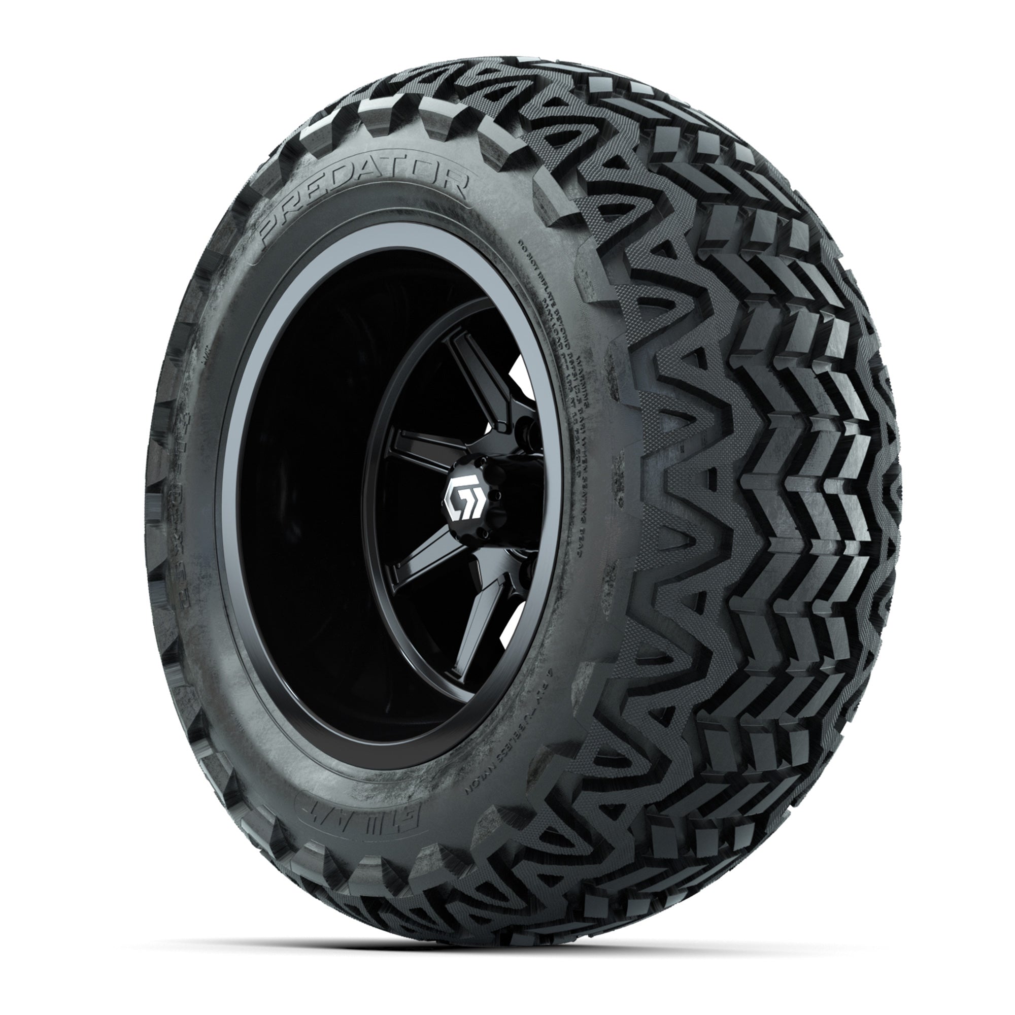 GTW Reaper Gloss Black 14 in Wheels with 23X10-14 Predator All-Terrain Tires – Full Set