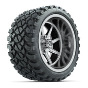 GTW Reaper Chrome 15 in Wheels with 23X10-R15 Nomad Steel Belted Radial All-Terrain Tires – Full Set