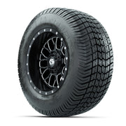 GTW® Helix Black/Machined 12 in Wheels with 255/50-12 Excel Classic Street Tires – Full Set