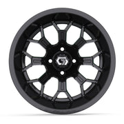 Assault Ultra-Wide 15 inch GTW golf cart wheel - Glossy Black