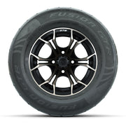 GTW® Spyder Matte Black/Bronze 12 in Wheels with 255/55-R12 Fusion GTR Steel Belt Radial Street Tires – Full Set