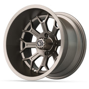 Assault Ultra-Wide 15 inch GTW golf cart wheel - Matte Bronze