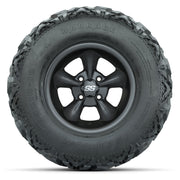 GTW® Godfather Matte Gray 12 in Wheels with 25X10-12 Barrage Mud Tires – Full Set