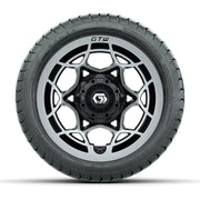 GTW® Nexus Gloss Black 12 in Wheels with 215/35-12 Mamba Street Tires – Full Set