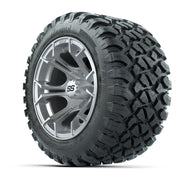 GTW® Spyder Silver Brush 12 in Wheels with 22X11-R12 Nomad Steel Belt Radial All-Terrain Tires – Full Set