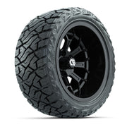 GTW Assault Gloss Black 15 in Wheels with 23X10-R15 Maverick Steel Belted Radial All-Terrain Tires – Full Set