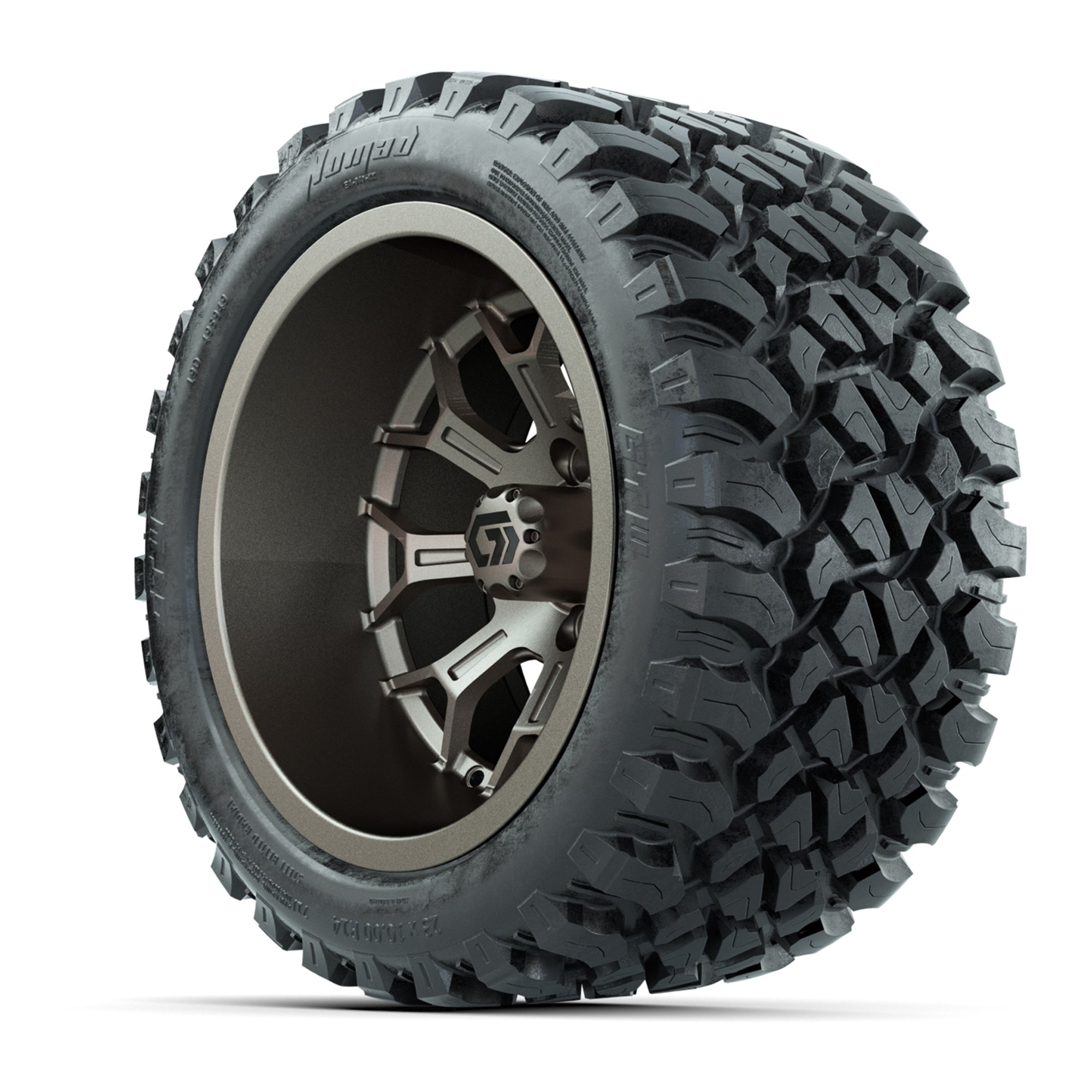 GTW Assault Matte Bronze 14 in Wheels with 23X10-R14 Nomad Steel Belt Radial All-Terrain Tires – Full Set