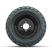 GTW Steel Matte Black 3:5 Offset 10 in Wheels with 18x9.50-10 Rogue All Terrain Tires – Full Set