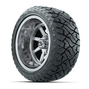 GTW Reaper Chrome 14 in Wheels with 23X10-R14 Maverick Steel Belted Radial All-Terrain Tires – Full Set