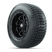 GTW® Volt Black/Machined 12 in Wheels with 255/50-12 Excel Classic Street Tires – Full Set