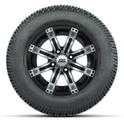 GTW® Tempest Black/Machined 12 in Wheels with 255/50-12 Excel Classic Street Tires – Full Set