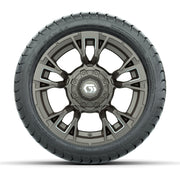 GTW® Vandal Satin Bronze/Machined 12 in Wheels with 215/35-12 Mamba Street Tires – Full Set