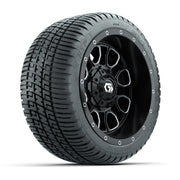 GTW® Volt Black/Machined 12 in Wheels with 205/30-12 Fusion Street Tires – Full Set
