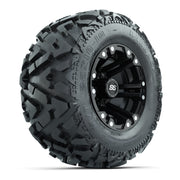 Set of (4) GTW® 10 inch Specter Matte Black Wheels on Barrage Mud Tires