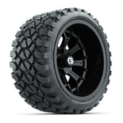GTW Assault Gloss Black 15 in Wheels with 23X10-R15 Nomad Steel Belted Radial All-Terrain Tires – Full Set