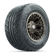 GTW® Stellar Matte Bronze 12 in Wheels with 255/55-R12 Fusion GTR Steel Belt Radial Street Tires – Full Set