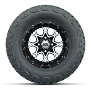 GTW Vortex Matte Black/Machined 12 in Wheels with 23x10.00-R12 Maverick All-Terrain Tires – Full Set