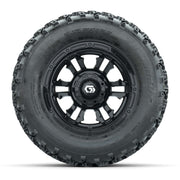 GTW® Shogun Gloss Black 12 in Wheels with 23X10.00-12 Rogue All-Terrain Tires – Full Set