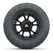 GTW Vandal Matte Black/Machined 12 in Wheels with 23x10.00-R12 Maverick All-Terrain Tires – Full Set