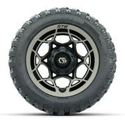 GTW® Nexus Black with Bronze Face 12 in Wheels with 22X11-R12 Nomad Steel Belt Radial All-Terrain Tires – Full Set