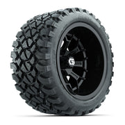 GTW Assault Gloss Black 14 in Wheels with 23X10-R14 Nomad Steel Belt Radial All-Terrain Tires – Full Set