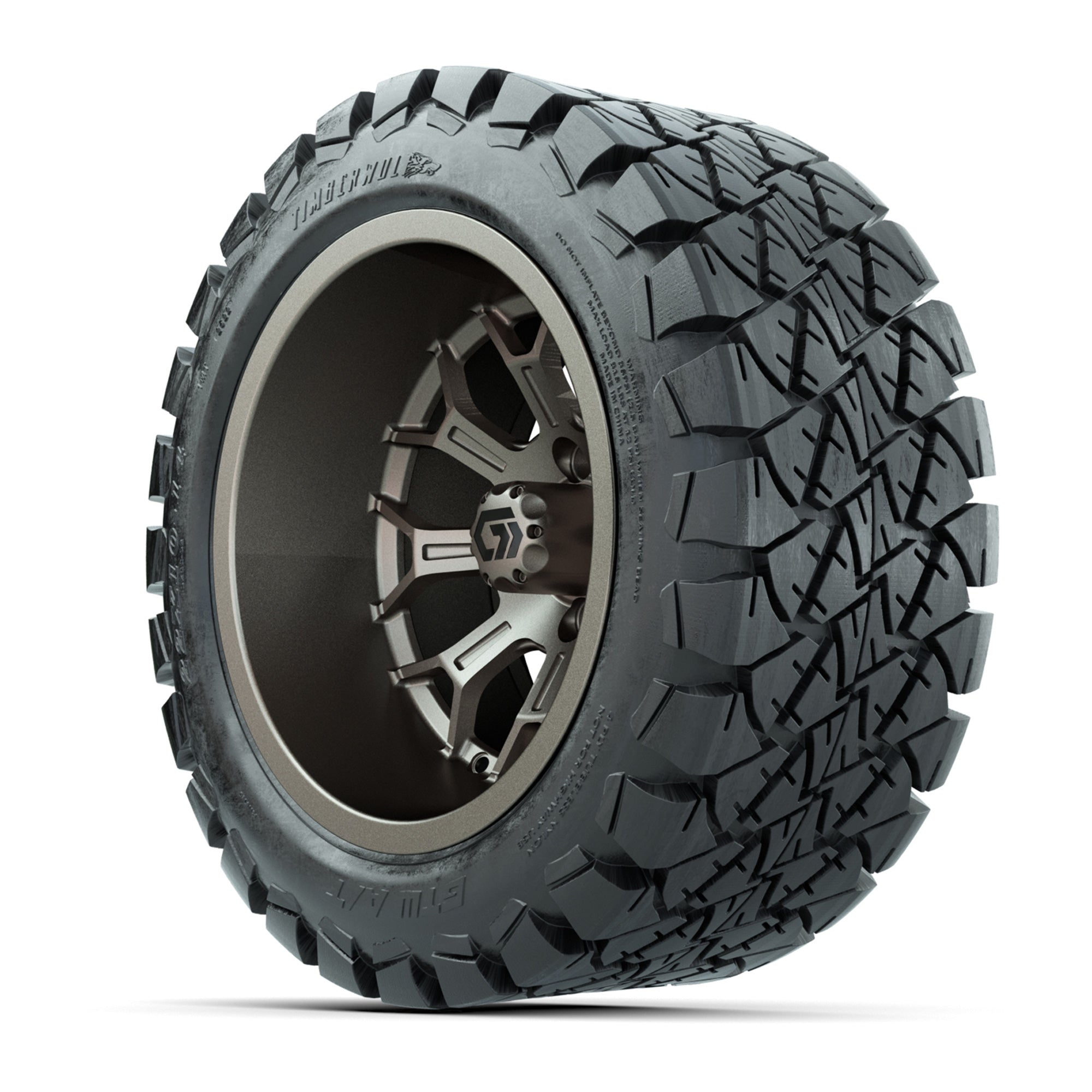 GTW Assault Matte Bronze 14 in Wheels with 22X10-14 Timberwolf All-Terrain Tires – Full Set
