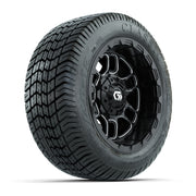 GTW® Titan Black/Machined 12 in Wheels with 215/40-12 Excel Classic Street Tires – Full Set