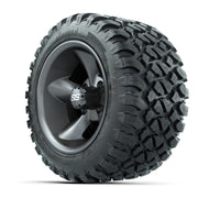 GTW® Godfather Matte Gray 12 in Wheels with 22X11-R12 Nomad Steel Belt Radial All-Terrain Tires – Full Set