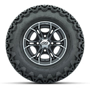 GTW Spyder Machined/Matte Grey 10 in Wheels with 20x10-10 Predator All Terrain Tires – Full Set