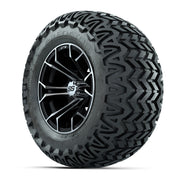 Set of 4 GTW Spyder Black and Machined Wheels with Predator A-T Tires - 12 Inch
